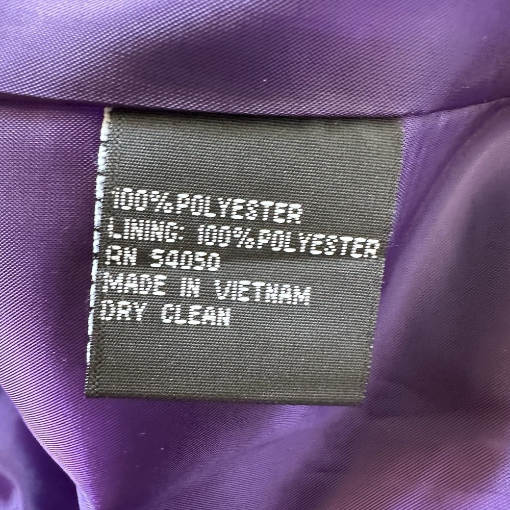 NWT Kasper Petite Blazer Jacket Sz 4P Deep Purple One Button Business Casual - Picture 6 of 12
